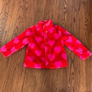 Mini Boden Rockabilly Faux Fur Red/Pink Hearts.